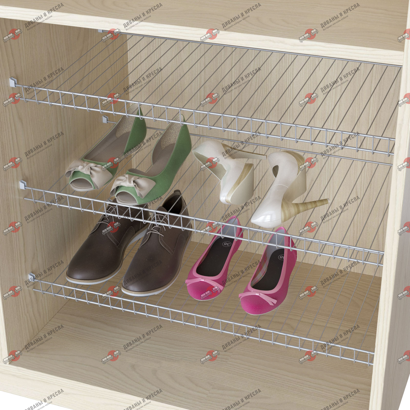 сетка для обуви в шкаф под наклоном