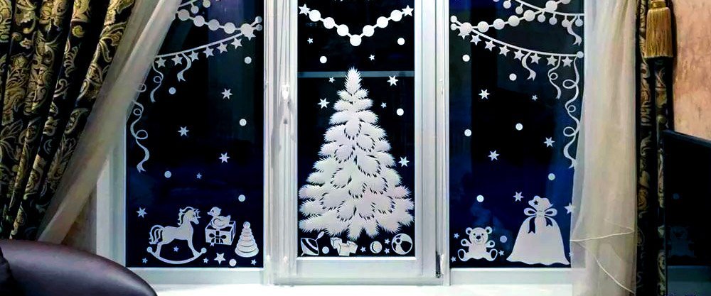 Как украсить окна квартиры и дома к рождественско-новогодним праздникам | Первый Криворожский